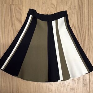 Stylish Women's Striped Skirt - Black, Olive, and White